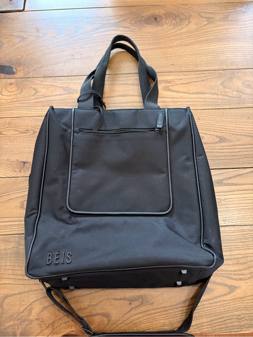 BEIS Black Travel Tote Messenger Bag